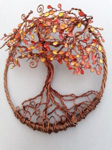 Arbre de Vie mural en relief - 20 cm - Automne - Cuivré