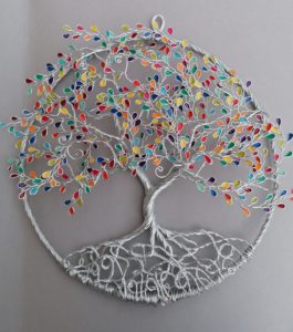 Arbre de vie 30cm argenté multicolore