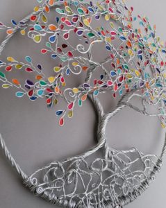 Arbre de vie 30cm argenté multicolore