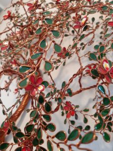 Feuillage Flamboyant en relief fait main