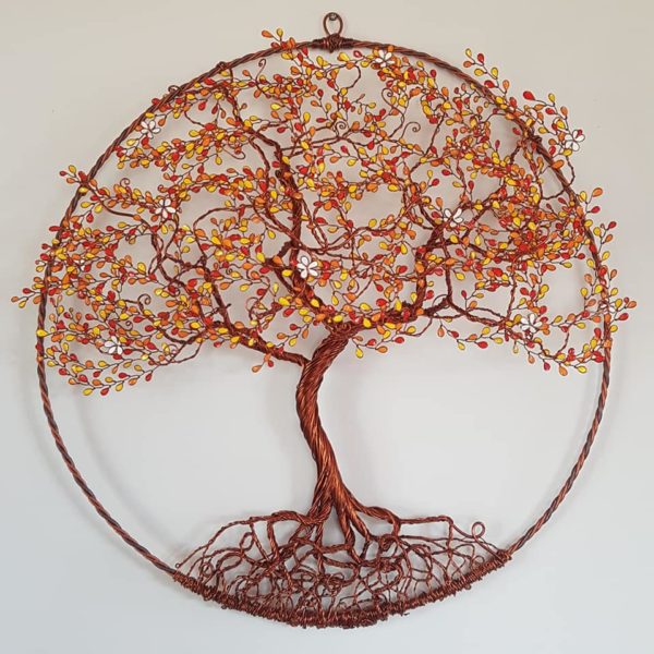 Arbre de vie Relief 60cm – Feuilles « Automne » – Cuivré