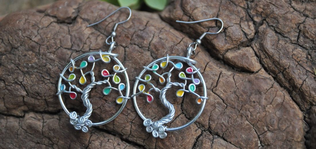 boucles d'oreilles arbre de vie argent