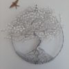 Arbre de Vie mural en relief Ø 30cm - Blanches - Argenté