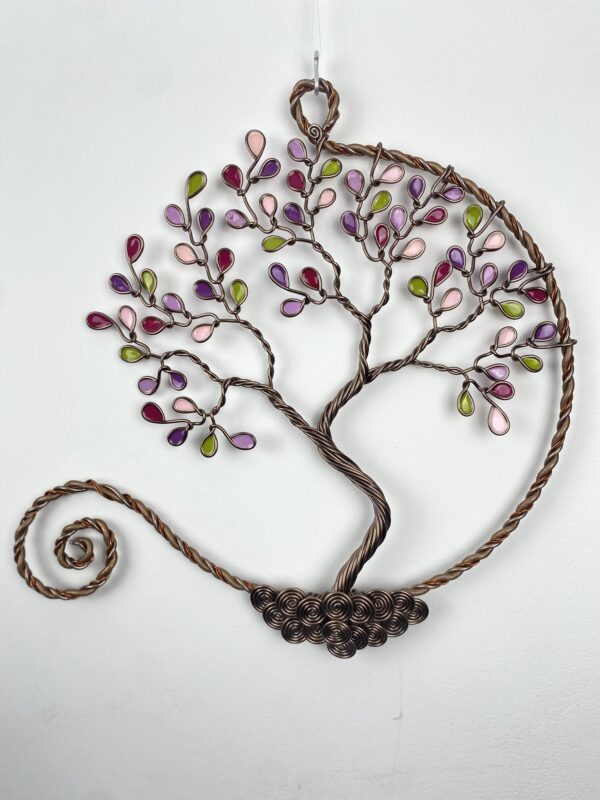 Arbre de vie rose violet et vert